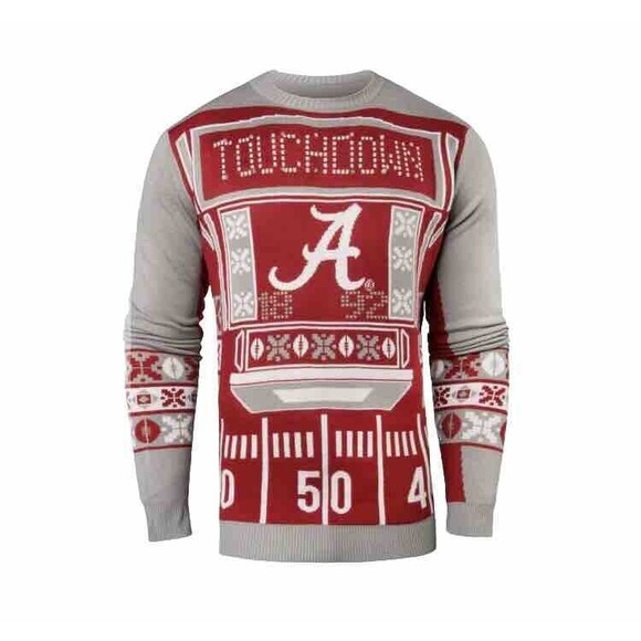 Alabama Crimson Tide LIGHT UP Pullover SWEATER NCAA Football Ugly Xmas UNISEX Lg - Picture 1 of 12